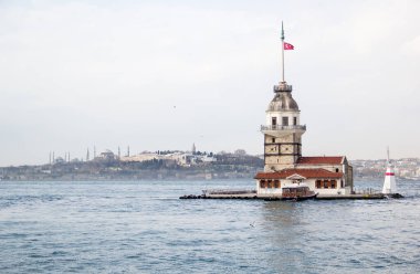 İstanbul, Türkiye 'de Bakire Kulesi (Leander' s Tower)