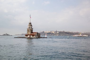 İstanbul, Türkiye 'de Bakire Kulesi (Leander' s Tower)