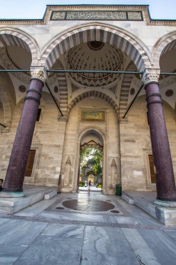 ISTANBUL, TURKEY - 25 Haziran 2016; Süleyman Camii, İstanbul 'un Üçüncü Tepesi' nde yer alan bir Osmanlı İmparatorluk camii. Şehirdeki en büyük camidir.,
