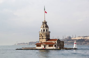 İstanbul, Türkiye 'de Bakire Kulesi (Leander' s Tower)