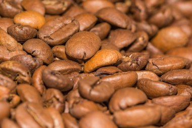 Kahve çekirdekleri arka planda, kapatın.