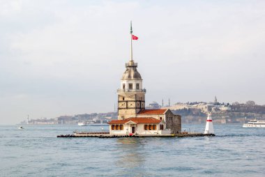 İstanbul, Türkiye 'de Bakire Kulesi (Leander' s Tower)