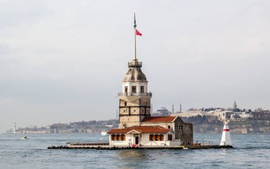 İstanbul, Türkiye 'de Bakire Kulesi (Leander' s Tower)