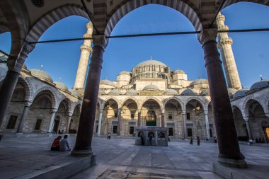ISTANBUL, TURKEY - 25 Haziran 2016; Süleyman Camii, İstanbul 'un Üçüncü Tepesi' nde yer alan bir Osmanlı İmparatorluk camii. Şehirdeki en büyük camidir.,