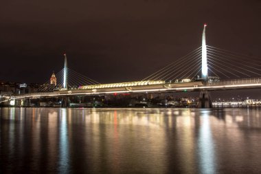İSTANBUL, TURKEY - 7 Şubat 2016; Yavuz Sultan Selim Köprüsü, Üçüncü Köprü İstanbul için yeni bir boğaz. Bu köprü bitmiş olacak, 200 metre var..