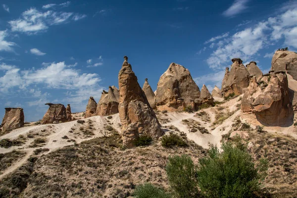 Türkiye 'nin Kapadokya' sında volkanik tufa oluşumları.