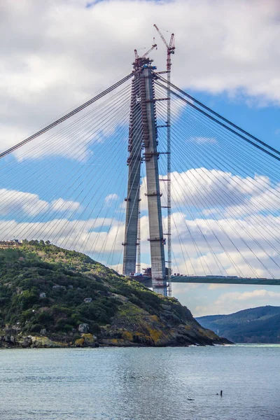 Ponte Yavuz Sultan Selim Terceira Ponte Novo Bósforo Istambul Turquia — Fotografia de Stock