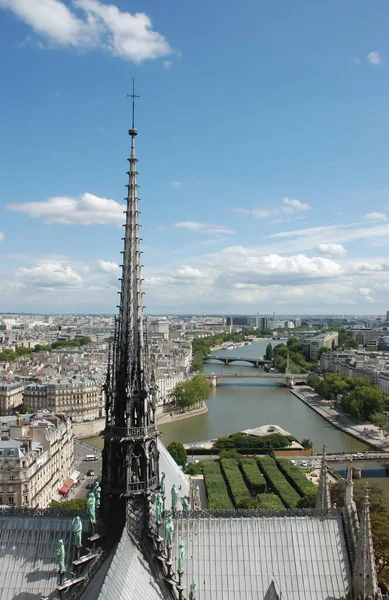 Paris Francja Sierpnia 2014 Widok Katedry Notre Dame Można Zobaczyć — Zdjęcie stockowe