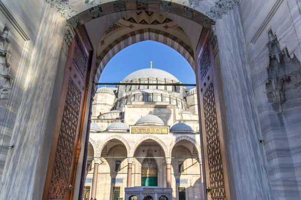 Istanbul Turkey 2016 술레이마니 Suleymaniye Mosque 이스탄불 언덕에 오스만 제국의 — 스톡 사진