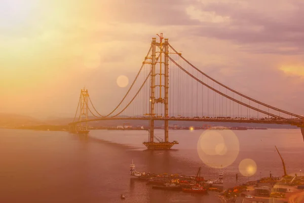 Мост Явуз Султан Селим Среднем Плане Стамбула — стоковое фото