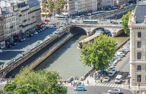 Paris France August 2014 Сена 776 Кілометровою Річкою Важливим Комерційним — стокове фото