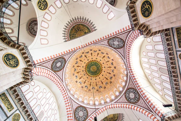 Istanbul Turquía Agosto 2016 Interior Mezquita Suleiman Suleymaniye Camii Una — Foto de Stock
