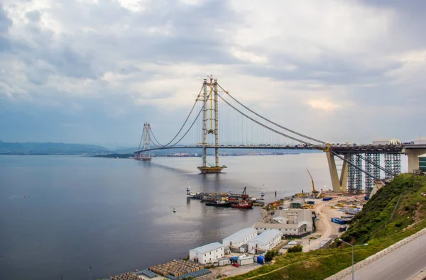 Yavuz Sultan Selim Bridge Middle View Istanbul — 图库照片