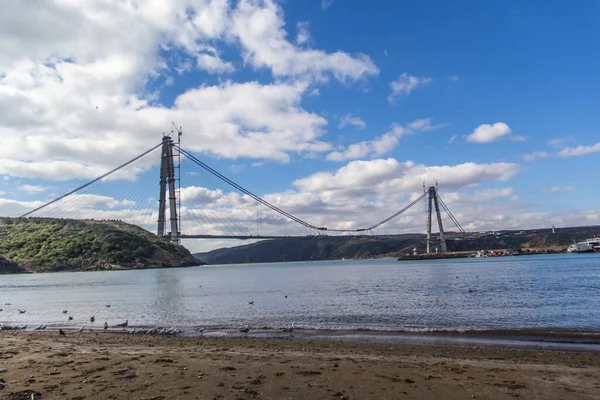 Yavuz Sultan Selim Bridge Kolmas Silta Uusi Bosfori Istanbulista Turkki — kuvapankkivalokuva