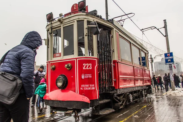 Istanbul Turkey January 2016 View Tram Istiklal Street Taksim Istanbul — Stock Photo, Image