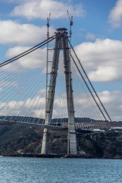 Ponte Yavuz Sultan Selim Vista Meio Istambul — Fotografia de Stock