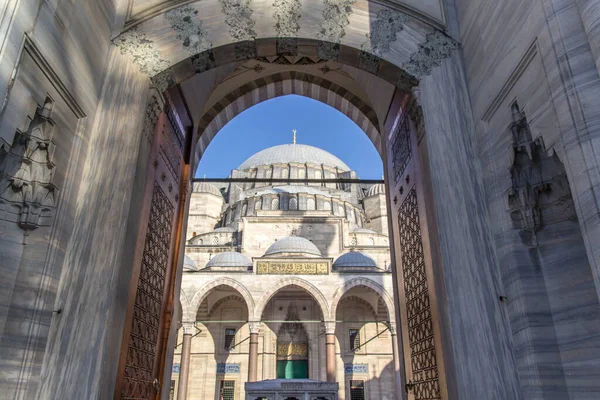 Istanbul Turkey 2016 술레이마니 Suleymaniye Mosque 이스탄불 언덕에 오스만 제국의 — 스톡 사진