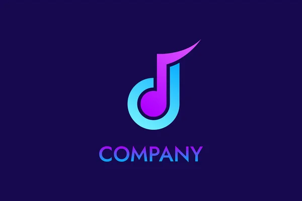 Letter Music Compose Disco Audio Player Logo — Stock Vector