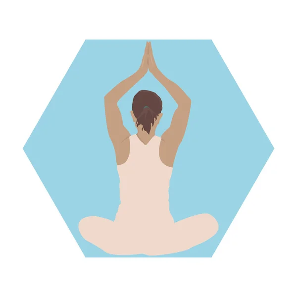 Yoga yapan insanlar, mavi arka planda farklı pozlar.