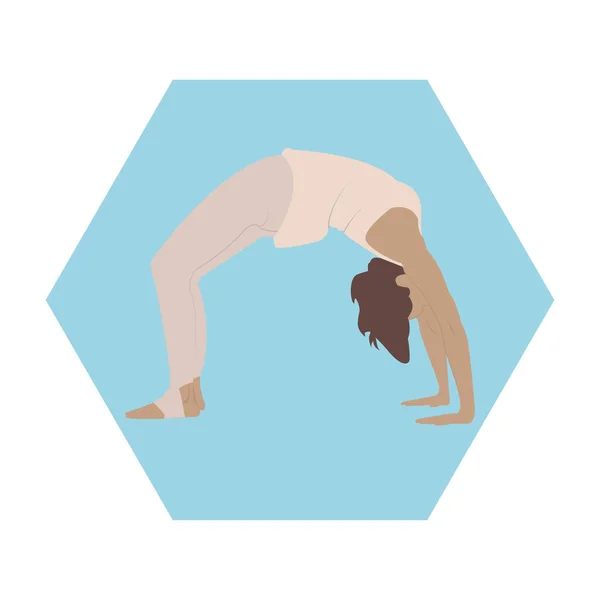 Yoga yapan insanlar, mavi arka planda farklı pozlar.