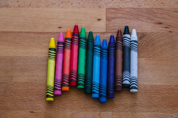 Crayons Cire Différentes Couleurs — Photo