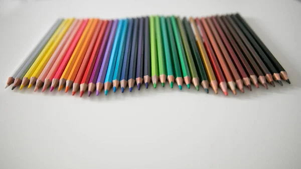 Verschiedene Bleistifte Verschiedenen Farben — Stockfoto