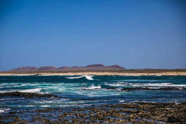 Beach Side View Ocean Rocks Sky — Stock Photo, Image