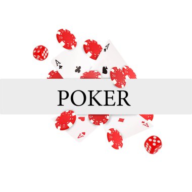 Beyaz arka plan uçan iskambil