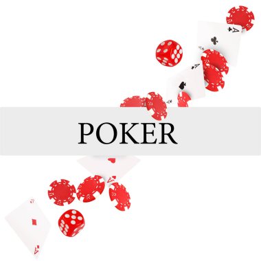 Beyaz arka plan uçan iskambil