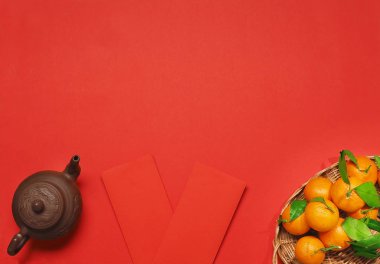 Çin Yeni Yılı. Çin Yeni Yıl Festivali dekorasyonları.