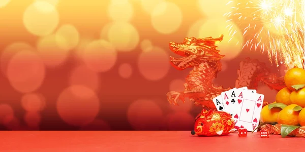 Casino concept on bright chinese background. — 스톡 사진