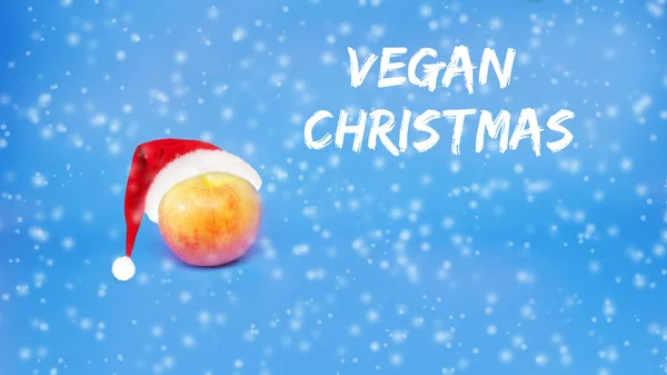 Vegan Concetto Natale Sfondo Neve Concetto — Foto Stock