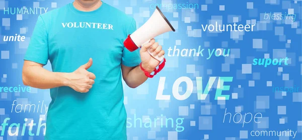 Concept Volunteering World Give Unconditional Thank You Abundance Receive Love — Stock Photo, Image