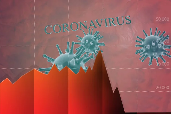 Coronavirus economic impact . Concept of the stock market crash. infographics . 3d illustration