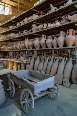 Pompei 'nin eski arkeolojik kalıntıları.