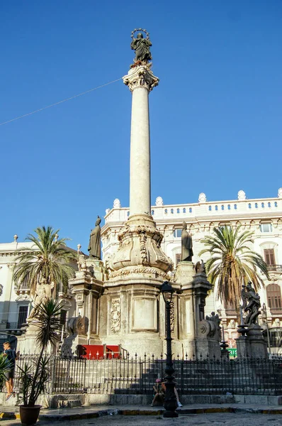 Estatua Detalles Del Monumento Barroco Palermo — Foto de Stock