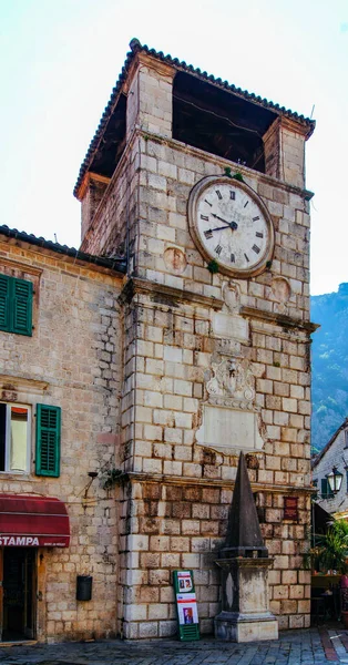 Famosa Torre Del Reloj Kotor — Foto de Stock