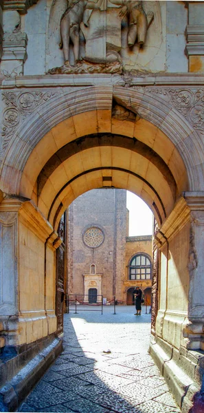 Main Entrance Maschio Angioino Castle Naples — Stock Photo, Image