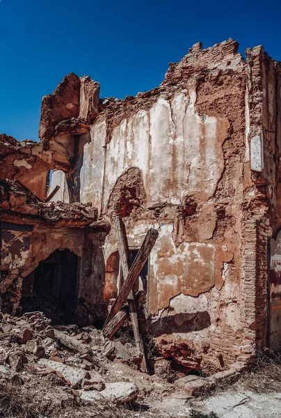 Ruïneerd Huis Oude Stad Van Belchite — Stockfoto