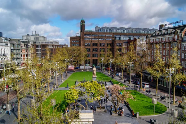 Förhöjd Över Rembrantplein Amsterdam — Stockfoto