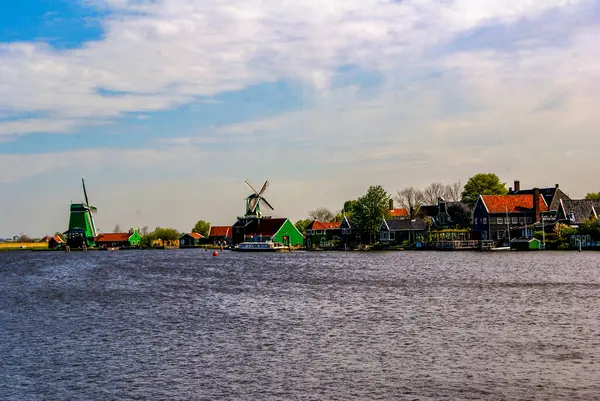 Vista Dos Moinhos Zaanse Schans — Fotografia de Stock