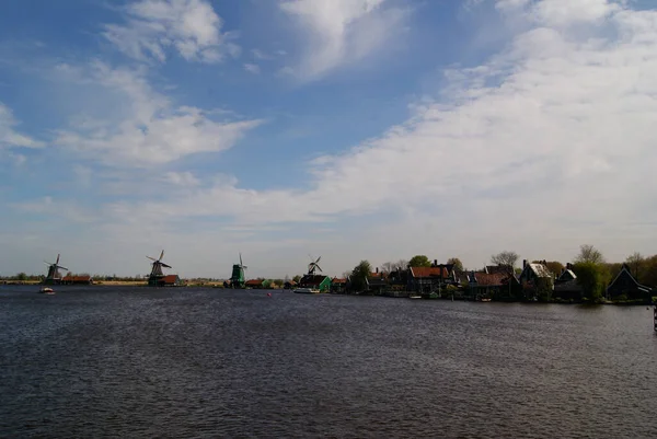 Vista Los Molinos Zaanse Schans —  Fotos de Stock