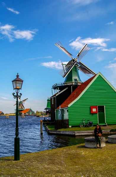 Vista Los Molinos Zaanse Schans — Foto de Stock