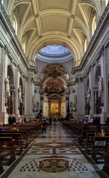 Bancos Columnas Dentro Catedral Palermo — Foto de Stock