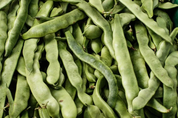 Green beans at the Blanes fruit and vegetable market