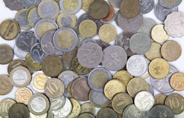 farklı ülkelerden gelen paralar closeup 