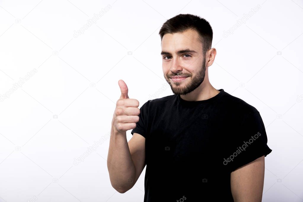 young attractive brown-haired man with a small stylish beard and