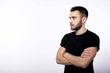 profilde bir küçük st genç erkek kahverengi saçlı adamla şaşırttı