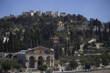 Uzaktan Jerusale Mount of Olives üzerinde görmek ilginç