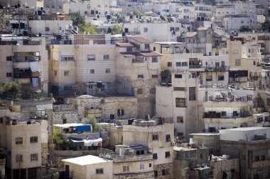 Jerusalem eski şehir dörtte hafif kahverengi iki ya da üç ile